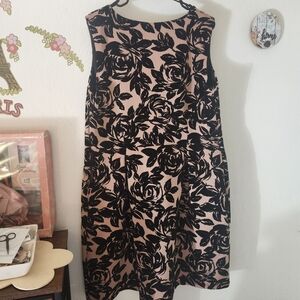 ENFOCUS Women Flocked Velvet Floral Print Dress Plus 20W